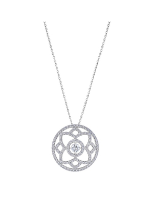 De Beers Jewellers White Gold And Diamond Enchanted Lotus Medal Pendant Necklace