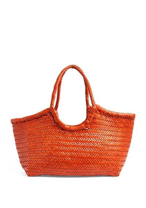 DRAGON DIFFUSION Large Leather Woven Nantucket Tote Bag
