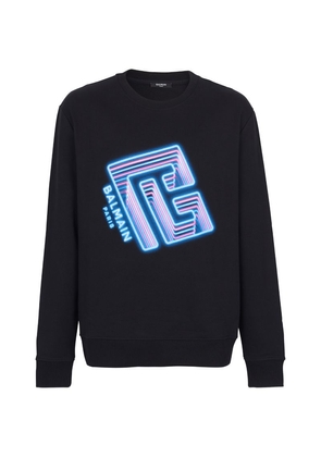 Balmain Neon Labyrinth Logo Sweatshirt