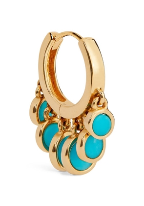 Jacquie Aiche Yellow Gold And Turquoise Disco Single Hoop Earring