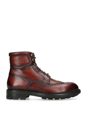 Magnanni Leather Army Biker Boots