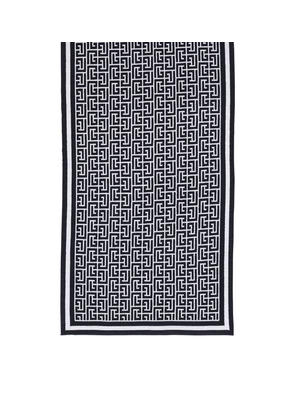 Balmain Wool Monogram Print Scarf