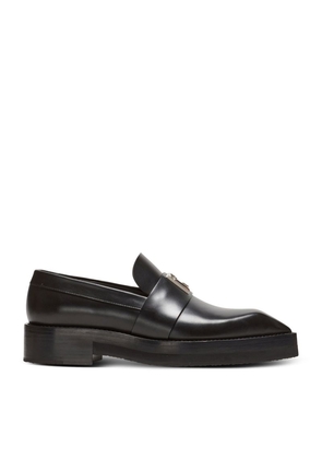 Balmain Leather Pointed-Toe Loafers