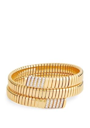 Emily P. Wheeler Yellow Gold And Diamond Tubogas Bracelet