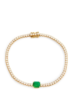 Anita Ko Yellow Gold, Diamond And Emerald Hepburn Bracelet