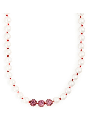 Emily P. Wheeler Rose Gold And Sapphire Layering Pearls Necklace