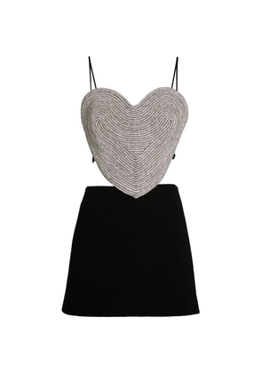 MACH & MACH Embellished Heart Mini Dress