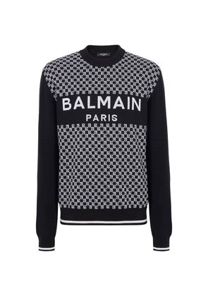 Balmain Wool Mini-Monogram Sweater