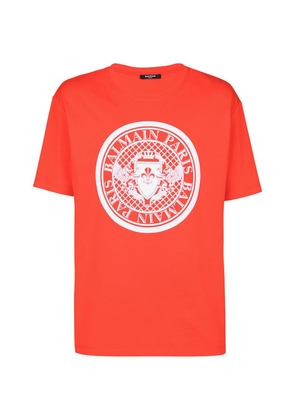 Balmain Cotton Coin Logo T-Shirt