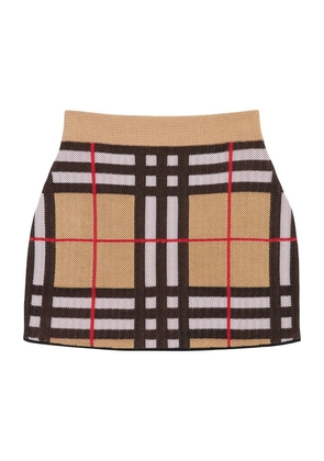 Burberry Cotton-Blend Check Mini Skirt