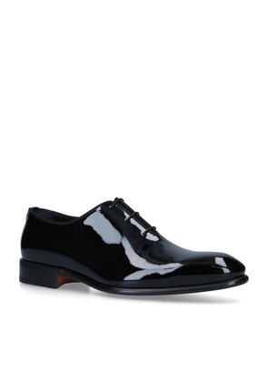 Santoni Patent Carter Wholecut Oxford Shoes