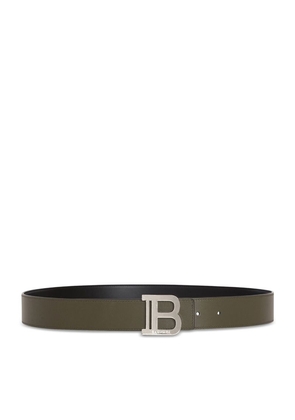 Balmain Leather Reversible B-Buckle Belt