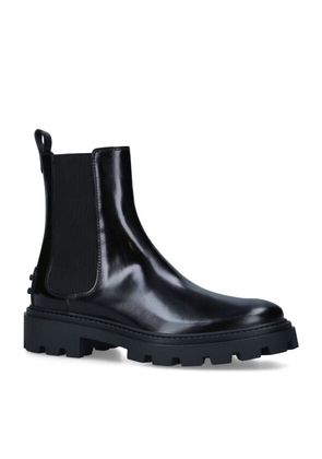 Tod'S Leather Gomma Pesante Chelsea Boots