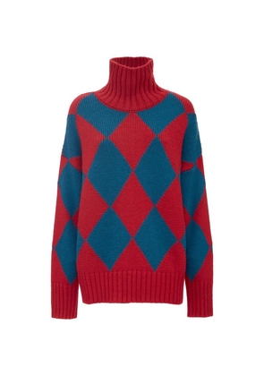 La Doublej Argyle Rollneck Sweater