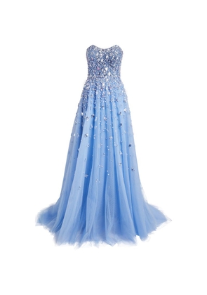 Pamella Roland Tulle Strapless Gown
