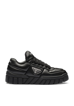 Prada Padded Leather Triangle Sneakers