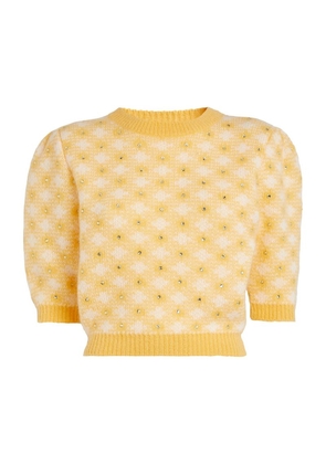 Alessandra Rich Embellished Vichy Sweater