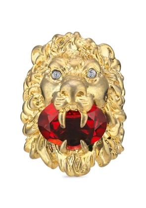 Gucci Crystal-Embellished Lion Head Ring