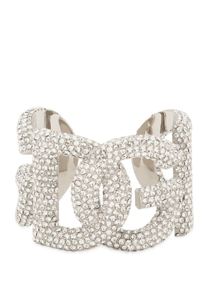 Dolce & Gabbana Embellished Dg Millennials Logo Cuff Bracelet