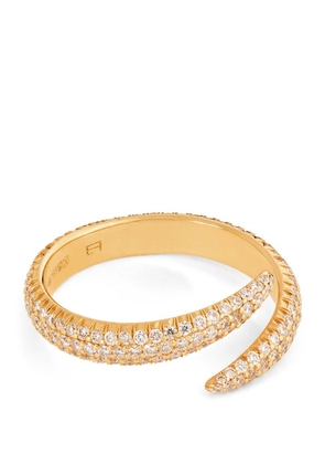 Eva Fehren Yellow Gold And Diamond Wrap Claw Ring (Size 3.5)