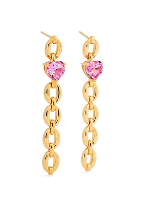 Nadine Aysoy Yellow Gold And Pink Topaz Catena Earrings