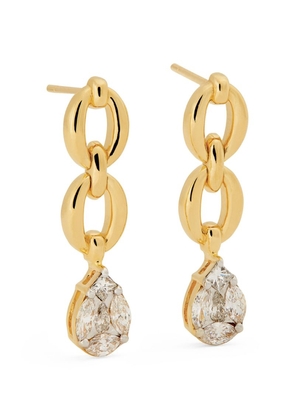 Nadine Aysoy Yellow Gold And Diamond Catena Earrings