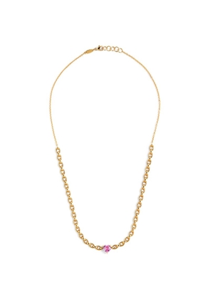 Nadine Aysoy Yellow Gold And Pink Sapphire Catena Necklace