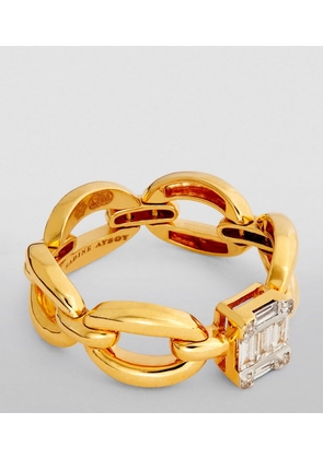 Nadine Aysoy Yellow Gold And Diamond Catena Ring (Size 53)
