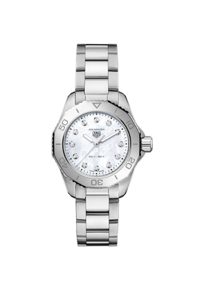 Tag Heuer Stainless Steel, Diamond And Mother-Of-Pearl Aquaracer Watch 30Mm