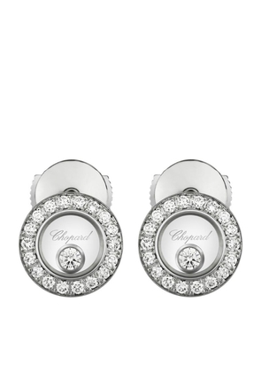 Chopard White Gold And Diamond Happy Diamonds Icons Pavé Earrings