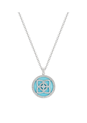 De Beers Jewellers White Gold, Turquoise And Diamond Enchanted Lotus Pendant Necklace