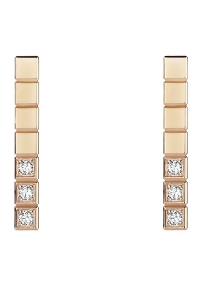 Chopard Rose Gold And Diamond Ice Cube Earrings