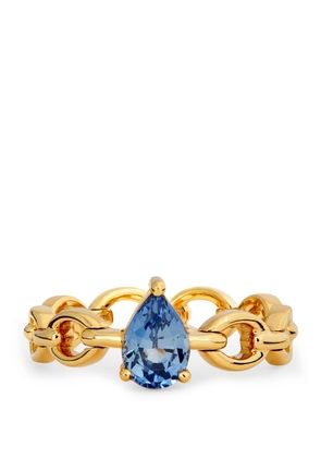 Nadine Aysoy Yellow Gold And Sapphire Catena Ring