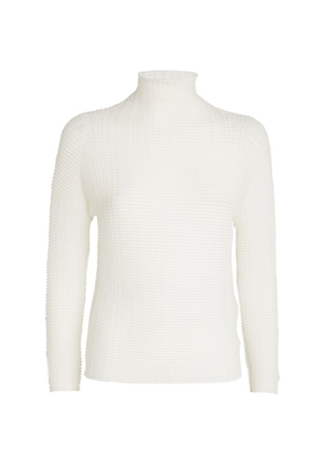 Issey Miyake High-Neck Wooly Pleats Top
