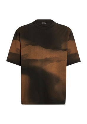 Zegna Cotton Pixelated Print T-Shirt