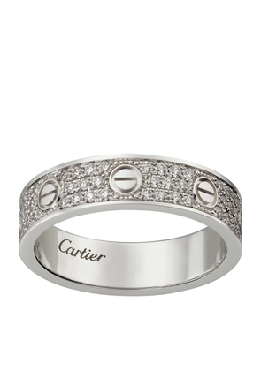 Cartier White Gold And Diamond-Paved Love Wedding Band