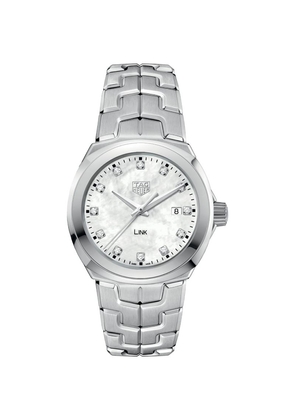 Tag Heuer Stainless Steel, Diamond And Mother-Of-Pearl Link Watch 32Mm