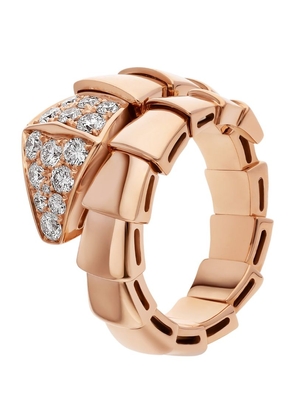Bvlgari Rose Gold And Diamond Serpenti Viper Ring