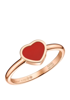 Chopard Rose Gold And Carnelian My Happy Hearts Ring