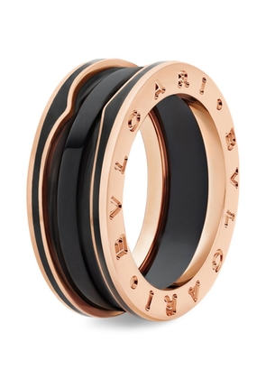 Bvlgari Rose Gold And Black Ceramic B.Zero1 Two-Band Ring