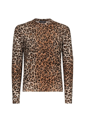 Dolce & Gabbana Virgin Wool Leopard Print Sweater