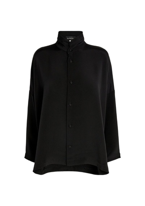Eskandar Silk Stand-Collar Shirt