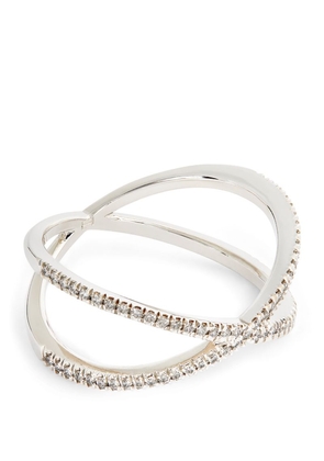 Eva Fehren Platinum And Diamond Fine Shorty Ring (Size 7.5)