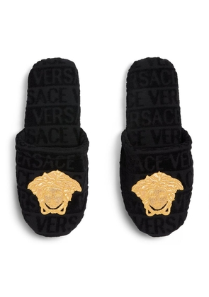 Versace Embroidered Medusa Slippers