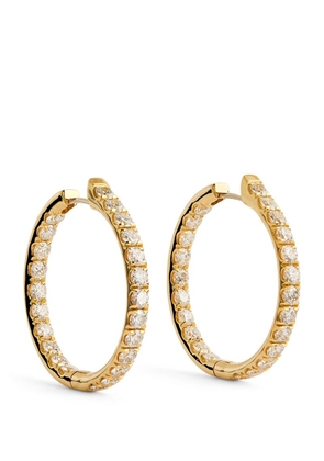 Melissa Kaye Yellow Gold And Diamond Large Honey Hoop Earrings