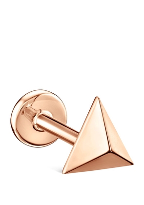 Maria Tash Rose Gold Faceted Triangle Threaded Stud Earring (7Mm)