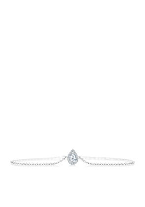 De Beers Jewellers White Gold And Pear-Cut Diamond My First De Beers Aura Bracelet