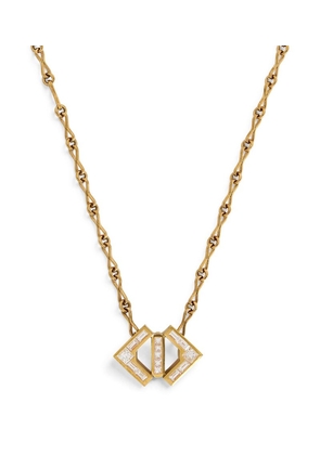 Azlee Yellow Gold And Diamond Glow Necklace