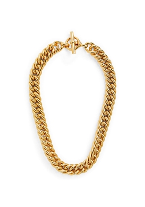 Tilly Sveaas Yellow Gold-Plated T-Bar Curb Chain Necklace