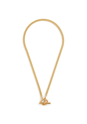Tilly Sveaas Yellow Gold-Plated Curb Chain Lariat Necklace